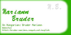 mariann bruder business card